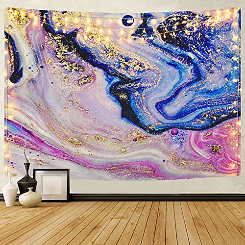 

psychedelic art gold tapestry colorful natural luxury gouache landscape tapestry trippy tapestry wall hanging Polyester