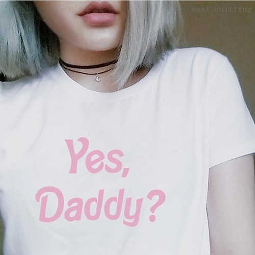 

Women's Crop Tshirt Graphic Text Letter Print Round Neck Basic Tops Slim 100% Cotton White