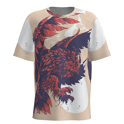 

Men's T shirt 3D Print Graphic 3D Animal Short Sleeve Daily Tops Basic Beige