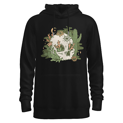 

Men's Pullover Hoodie Sweatshirt Skull Hooded Halloween 3D Print Basic Hoodies Sweatshirts Long Sleeve Black