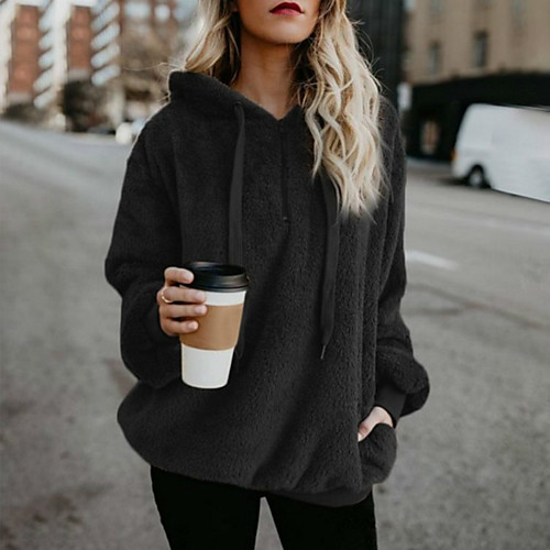 

Women's Hoodie Pullover Plain Solid Colored Daily non-printing Basic Hoodies Sweatshirts Cotton Blushing Pink Wine Army Green