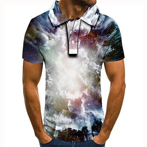 

Men's Golf Shirt Tennis Shirt 3D Print Graphic Print Short Sleeve Daily Tops Basic Black / White