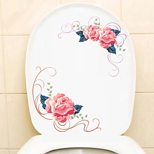 

Floral / Botanical Wall Stickers Beautiful Flowers Wall Stickers Toilet Stickers PVC Home Decoration Wall Decal Toilet / Fridge Decoration 1pc 3020cm