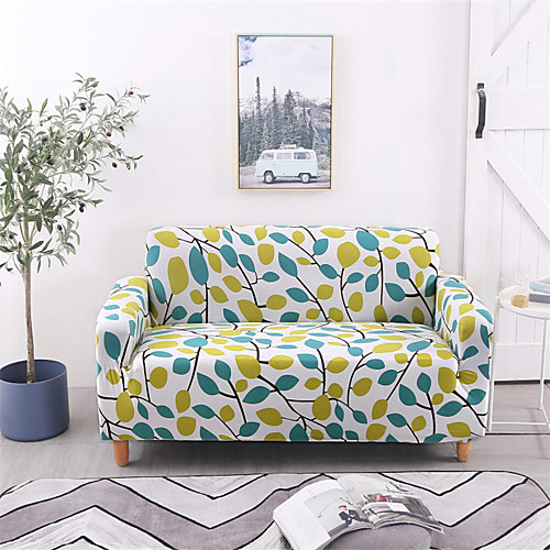 

Stretch Slipcover Sofa Cover Couch Cover Leaf Printed Sofa Cover Stretch Couch Cover Sofa Slipcovers for 1~4 Cushion Couch with One Free Pillow Case