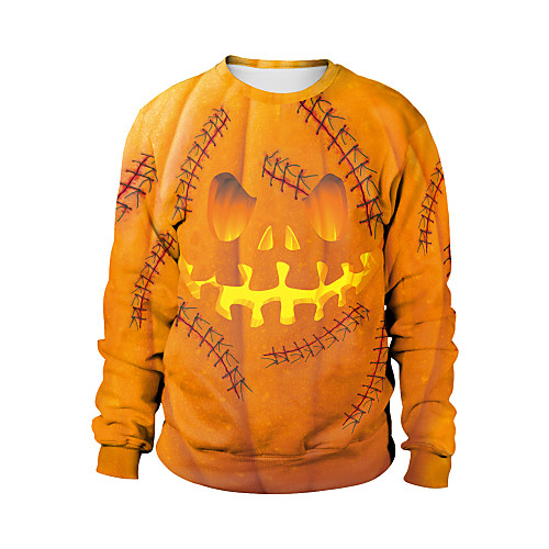 

Women's Pullover Sweatshirt Print Daily 3D Print Halloween Hoodies Sweatshirts Yellow