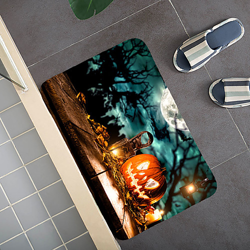 

Halloween Pattern Bathroom Absorbent Pad Creative Carpet Coral Fleece Kitchen Living Room Floor Mat New Design