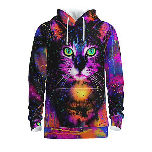 

Men's Pullover Hoodie Sweatshirt Graphic Animal Hooded Daily 3D Print Basic Hoodies Sweatshirts Long Sleeve Rainbow