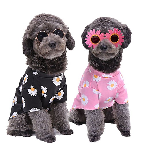 

Dog Cat Shirt / T-Shirt Sweatshirt Embroidered Flower Vintage Floral Dog Clothes Puppy Clothes Dog Outfits Black Pink Costume for Girl and Boy Dog Fabric XS S M L XL XXL
