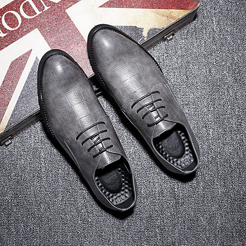 

Men's Oxfords Business Daily Walking Shoes PU Wear Proof Black Brown Gray Fall Spring