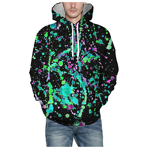 

Men's Pullover Hoodie Sweatshirt Graphic 3D Hooded Daily 3D Print Basic Hoodies Sweatshirts Long Sleeve Black