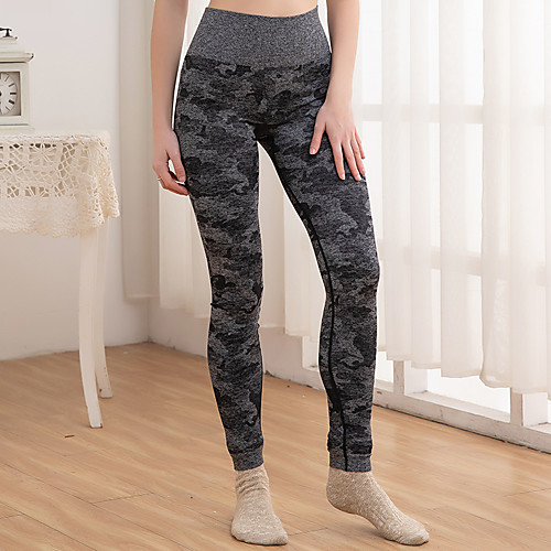 

women& #39;s high waisted camo seamless yoga pants 7/8 length capri leggings & #40;w426-black-l& #41;
