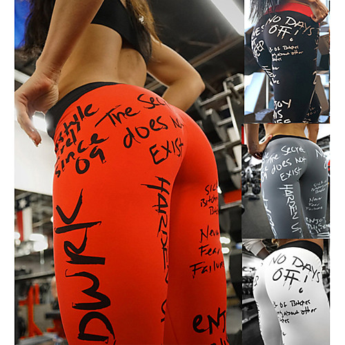 

Women's High Waist Yoga Pants Tights Leggings Butt Lift Quick Dry Moisture Wicking Red Grey White Spandex Fitness Running Workout Summer Sports Activewear High Elasticity Skinny