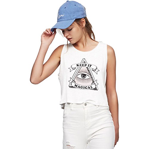 

Women's Tank Top Graphic Prints U Neck Basic Tops White / Crop