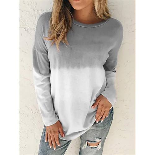 

Women's Hoodie Sweatshirt Tie Dye Daily Weekend non-printing Basic Casual Hoodies Sweatshirts Blue Purple Gray