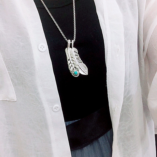 

Women's Men's Pendant Necklace Chain Necklace Drop Vertical / Gold bar Lucky Hope Blessed Feather Dainty Luxury Fashion Vintage Titanium Steel Alloy Silver 70 cm Necklace Jewelry 1pc For Street Gift