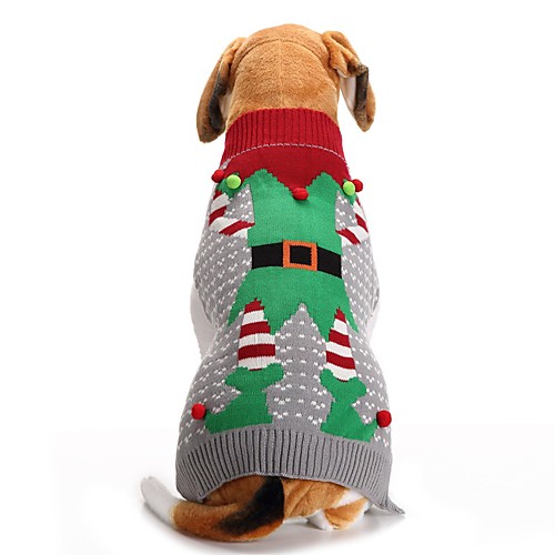 

Dog Cat Sweater Christmas Simple Style Winter Dog Clothes Puppy Clothes Dog Outfits Gray Costume for Girl and Boy Dog Polyester XXS XS S M L XL