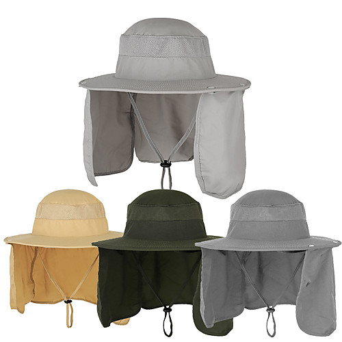 

Men's Sun Hat Hiking Hat 1 PCS Summer Outdoor Portable Breathable Quick Dry Ultraviolet Resistant Hat Solid Color Nylon Dark Grey Army Green Grey for Fishing Climbing Beach