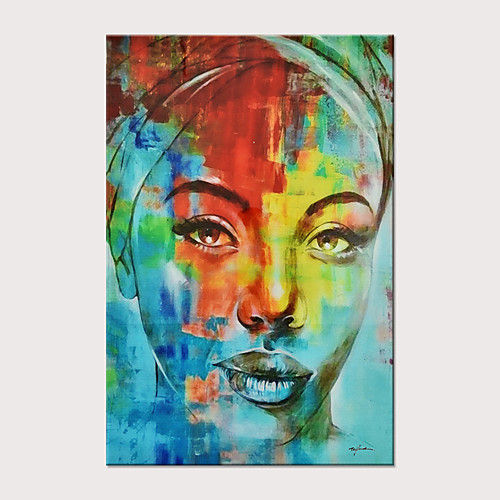

Oil Painting Hand Painted Vertical Abstract People Modern Rolled Canvas (No Frame)