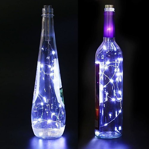 

LED Wine Bottle Cork String Light 4pcs 1pc 2m 20LED Electroplating Starry Wire String Lights for Bottle DIY Table Decoration Christmas Wedding Party
