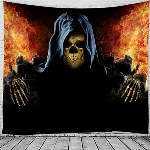 

Halloween Wall Tapestry Art Decor Blanket Curtain Picnic Tablecloth Hanging Home Bedroom Living Room Dorm Decoration Psychedelic Skull Skeleton Pumpkin Bat Haunted Scary Polyester