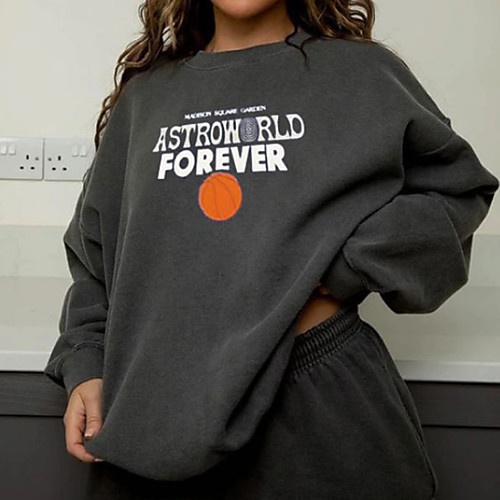 

Women's Pullover Sweatshirt Graphic Text Letter Oversized Daily Other Prints Basic Hoodies Sweatshirts Black