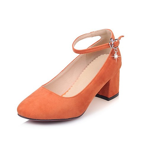 

Women's Heels Wedge Heel Square Toe Classic Daily Nubuck Rhinestone Solid Colored Black Orange Beige