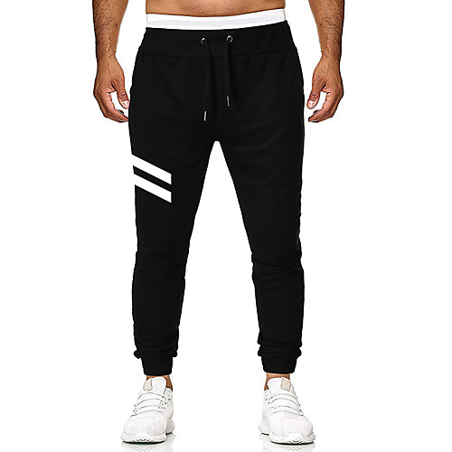 

Men's Sweatpants Jogger Pants Drawstring Cotton Stripes Sport Athleisure Pants / Trousers Bottoms Breathable Soft Oversized Comfortable Running Exercising General Use