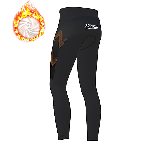 

21Grams Men's Cycling Tights Cycling Pants Winter Fleece Bike Tights Padded Shorts / Chamois Pants Fleece Lining Breathable Warm Sports Patchwork Gradient Black Mountain Bike MTB Road Bike Cycling