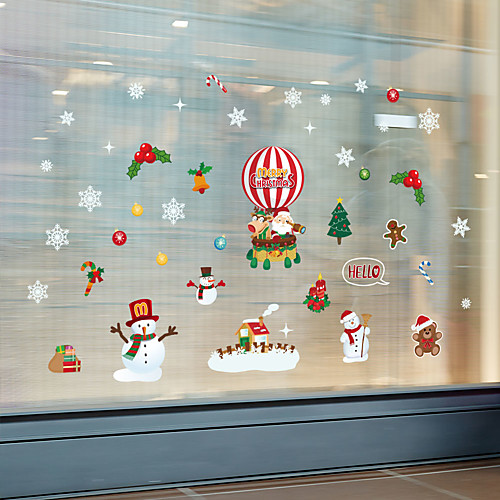 

WallDecals Decor Vinyl DIY Christmas Santa Claus Wall Stickers Removable Waterproof Wallpaper Decals Art Easy Peel & Stick 30902CM