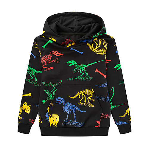 

Boys' Hoodie Pullover Knitting Cotton Cartoon Animal Patterned Dragon Sport Athleisure Hoodie Top Long Sleeve Lightweight Breathable Comfortable Tennis Walking Street Daily / Winter / Stretchy