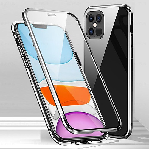 

Magnetic Case for iPhone 12 Pro Max Clear Magnet Case 360 Protection Double Sided Glass Case Phone Cover Protective Case for Apple iPhone XR 11Pro Max XS Max XS X 8 8 Plus 7 7 Plus