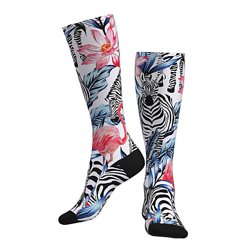 

Compression Socks Long Socks Over the Calf Socks Athletic Sports Socks Cycling Socks Women's Men's Bike / Cycling Breathable Soft Comfortable 1 Pair Zebra Cotton White S M L / Stretchy