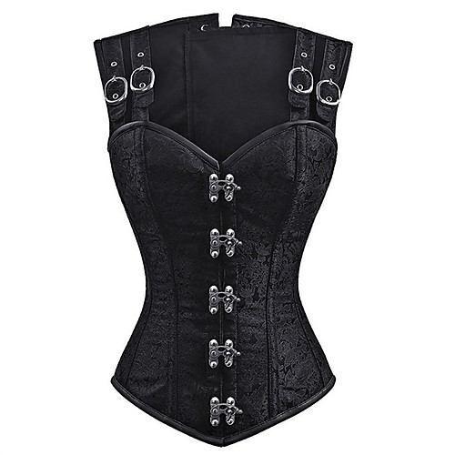 

Roman Costumes Flapper Girl Outlander Gothic Overbust Corset Steampunk Costume Women's Costume Black / Red Vintage Cosplay Halloween Stage Sleeveless
