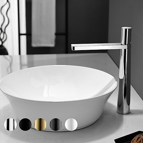 

Bathroom Sink Faucet - High Hot & Cold Water Single Handle Deck Mount Vessel Vanity Sink Mixer Tap Hotel Bathroom Centerest Wash Basin Faucet Chrome/Black/Gold/ Brushed Gun Metal/White