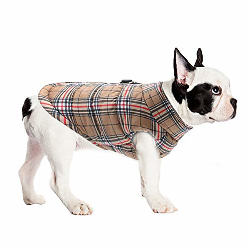 

dog jackets for winter windproof waterproof dog coat for cold weather british style plaid warm dog vest for small medium large dogs brown 3xl