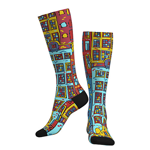

Compression Socks Long Socks Over the Calf Socks Athletic Sports Socks Cycling Socks Women's Men's Bike / Cycling Breathable Soft Comfortable 1 Pair Cartoon Graphic Cotton Sky Blue S M / Stretchy