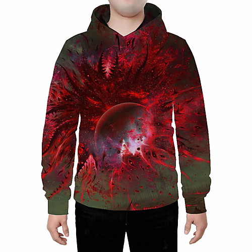 

Men's Plus Size Pullover Hoodie Sweatshirt Graphic Geometric 3D Hooded Daily Going out 3D Print 3D Print Casual Hoodies Sweatshirts Wine