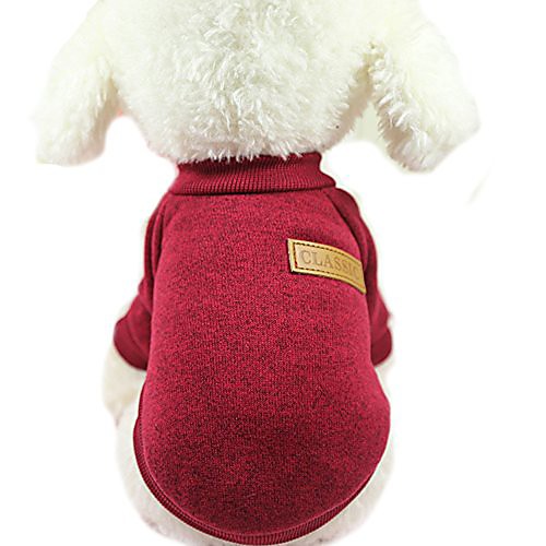 

small dog clothes, puppy soft thickening warm autumn outwear cat windproof dog knit sweaters winter clothes outfit apparel for small dog chihuahua,yorkshire, terrier, poodle & #40;xxl, rose