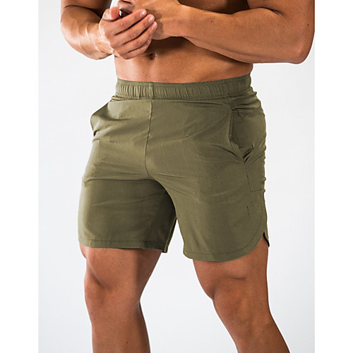 

men's gym workout shorts running short pants fitted training bodybuilding jogger with zipper pockets