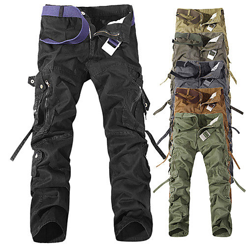 

Men's Work Pants Hiking Cargo Pants Tactical Pants 10 Pockets Military Outdoor Windproof Ripstop Multi Pockets Breathable Cotton Zipper Pocket Pants / Trousers Bottoms Army Green Grey Khaki Light