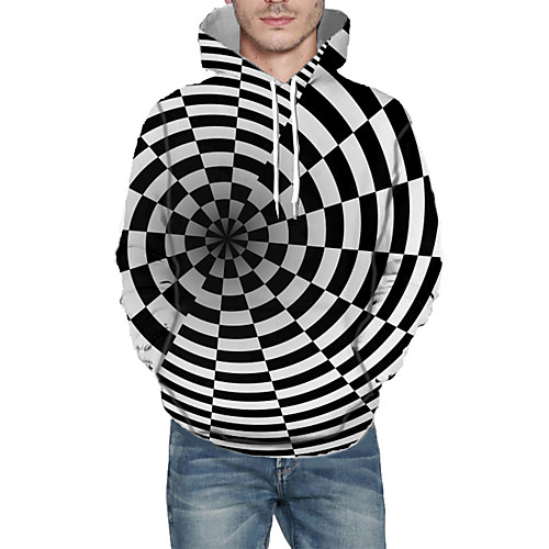 

Men's Pullover Hoodie Sweatshirt Graphic Abstract 3D Hooded Daily 3D Print Basic Hoodies Sweatshirts Long Sleeve Black