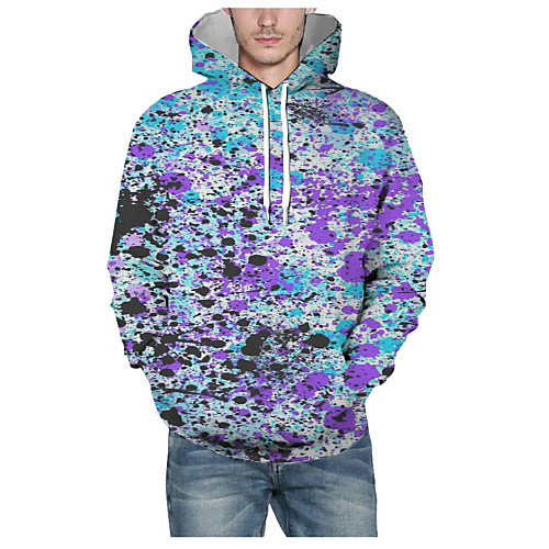 

Men's Pullover Hoodie Sweatshirt Graphic 3D Hooded Daily 3D Print Basic Hoodies Sweatshirts Long Sleeve Blue