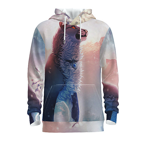 

Men's Pullover Hoodie Sweatshirt Graphic Animal Hooded Daily 3D Print Basic Hoodies Sweatshirts Long Sleeve Beige