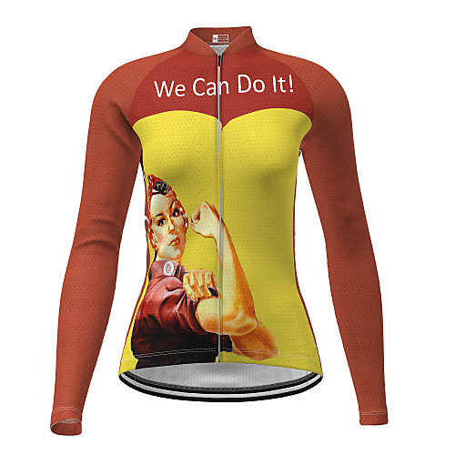 

21Grams Women's Long Sleeve Cycling Jersey Winter Polyester Purple Red Fuchsia Cartoon Bike Jersey Top Mountain Bike MTB Road Bike Cycling Quick Dry Sports Clothing Apparel / Micro-elastic