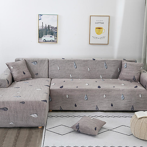 

Stretch Slipcover Sofa Cover Couch Cover Raindrop Printed Sofa Cover Stretch Couch Cover Sofa Slipcovers for 1~4 Cushion Couch with One Free Pillow Case