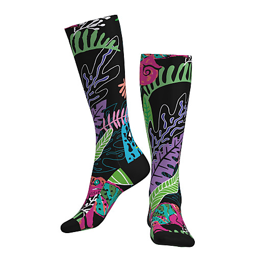 

Compression Socks Long Socks Over the Calf Socks Athletic Sports Socks Cycling Socks Women's Men's Bike / Cycling Breathable Soft Comfortable 1 Pair Floral Botanical Cotton Black S M L / Stretchy