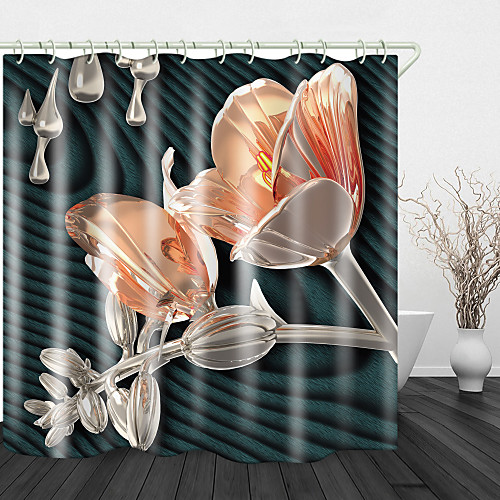 

Jin Liuhua Print Waterproof Fabric Shower Curtain for Bathroom Home Decor Covered Bathtub Curtains Liner Includes with Hooks