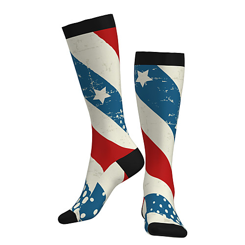 

Compression Socks Long Socks Over the Calf Socks Athletic Sports Socks Cycling Socks Women's Men's Bike / Cycling Breathable Soft Comfortable 1 Pair National Flag Cotton White S M L / Stretchy