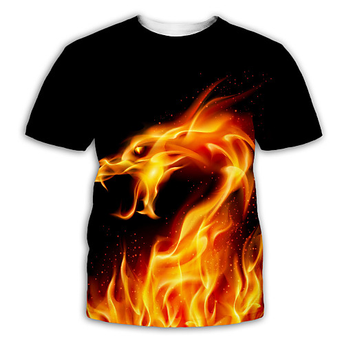 

Men's T shirt 3D Print Graphic Print Short Sleeve Party Tops Exaggerated Black
