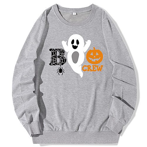 

Women's Pullover Sweatshirt Slogan Monograms Front Pocket Daily Other Prints Halloween Hoodies Sweatshirts Blue Yellow Blushing Pink